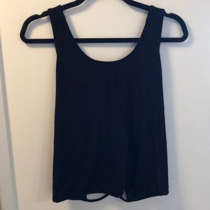 Loose, black, strappey back tank